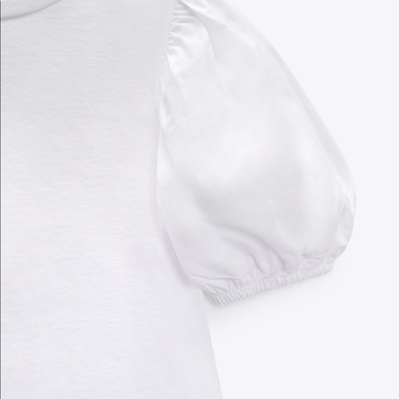 Zara White Puff Sleeve Top - Picture 2 of 2